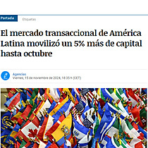 El mercado transaccional de Amrica Latina moviliz un 5% ms de capital hasta octubre